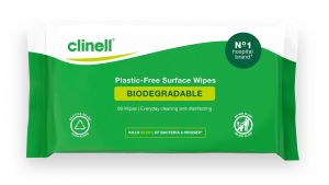 Clinell Biodegradable Plastic Free Surface Wipes